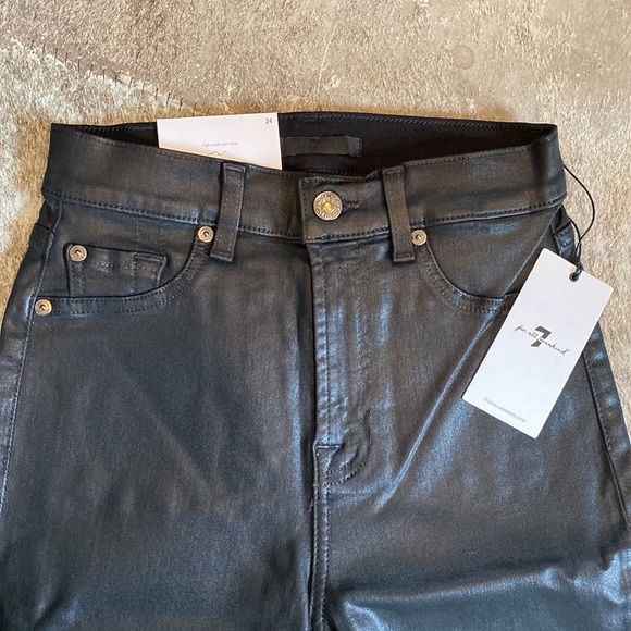 7 For All Mankind black wax denim brand new with tags size 24 - Picture 2 of 6